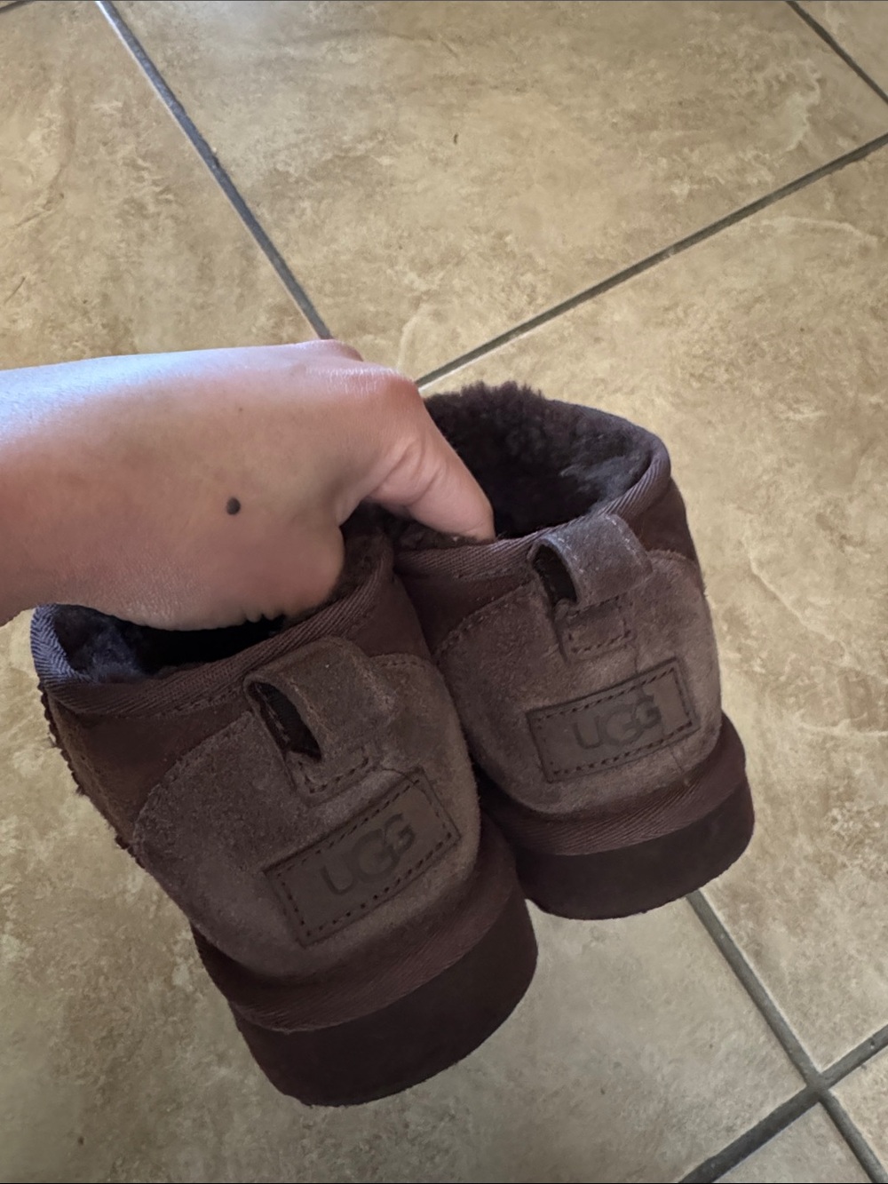 UGG Chestnut Short Suede Shearling Boots